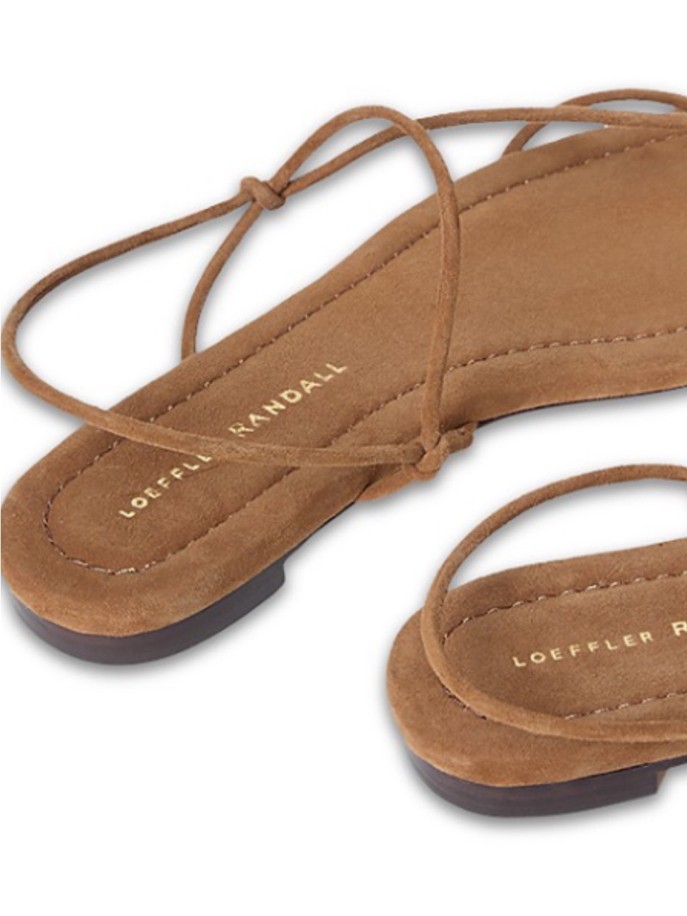 Loeffler Randall Brown Suede Strappy Flat Sandals - Picture 3 of 9